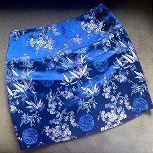 Y2K Oriental Print Mini Skirt